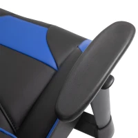 Vinsetto Ergonomic PU Leather Gaming Chair Stylish Blue Panel Swivel w/ 5 Wheels Adjustable Height Armrests Home Office Chair Comfortable Black&Blue(m-8)