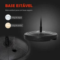 HOMCOM Punching Ball de Boxe para Crianças de +3 Anos com Altura Ajustável Luvas e Inflador Base 33x33x73-109cm Preto e Vermelho(m-7)