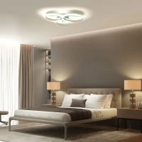 HOMCOM Three Circle LED Ceiling Modern Light with Metal Base for Hallway, Dining Room(m-10)