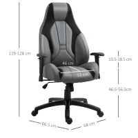 Vinsetto Racing Gaming Chair, Mesh & Faux Leather Computer Chair with High Back, Swivel Wheels, Adjustable Height and Armrest, Charcoal Grey(m-3)
