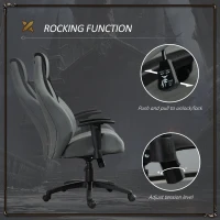 Vinsetto Racing Gaming Chair, Mesh & Faux Leather Computer Chair with High Back, Swivel Wheels, Adjustable Height and Armrest, Charcoal Grey(m-5)