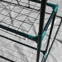 Outsunny Estufa de Jardim 143x143x195cm Estufa de Aço com 2 Prateleiras Porta e 2 Janelas Enroláveis para Cultivo de Plantas Vasos de Flores Pátio Exterior Branco(m-9)