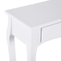 HOMCOM Console Table Modern Sofa Side Desk with Storage Shelves Drawers for Living Room Entryway Bedroom Ivory White(m-7)