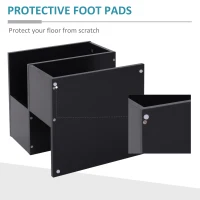 HOMCOM Side Table Square Coffee Table Modern End Table with 2 Tier Storage Shelves for Living Room, Bedroom, Black(m-6)