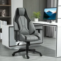 Vinsetto Racing Gaming Chair, Mesh & Faux Leather Computer Chair with High Back, Swivel Wheels, Adjustable Height and Armrest, Charcoal Grey(m-2)