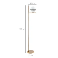 HOMCOM Modern Floor Lamp Metal Frame Sphere Light w/ Pedal Switch, Standing Lamp for Home Office Living Room, 159cm, Gold(m-3)