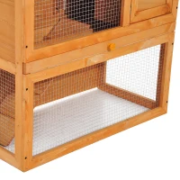 Pawhut Wooden 90cm 2 Tiers Guinea Pigs Hutches(m-10)