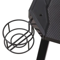 HOMCOM 1.2m LED Gaming Desk Racing Style Computer Table w/ Lights Cup Holder Headphone Hook Cable Management E-Sport Study Workstation – Black(m-9)