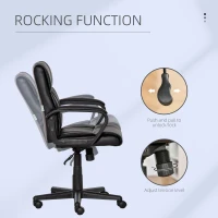 Vinsetto Executive Office Chair Swivel PU Leather Ergonomic Chair for Home, with Arm, Adjustable Height, Black(m-5)