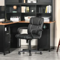 Vinsetto Executive Office Chair Swivel PU Leather Ergonomic Chair for Home, with Arm, Adjustable Height, Black(m-2)