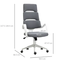 Vinsetto High Back Office Chair Work Executive 360 Swivel w/ 5 Castor Wheels Foam Padding Ergonomic Wide Arms Deep Grey(m-3)