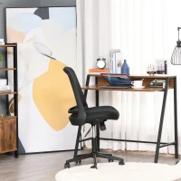 Vinsetto Swivel Mid Back Office Chair Mesh Fabric Computer Home Study Bedroom Conference Armless Leisure Chair with Wheels, Black(m-4)