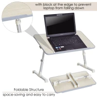 HOMCOM Foldable Laptop Stand Notebook PC Bed Table Desk Portable Height & Angle Adjustable(m-5)