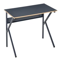 HOMCOM Home Office Computer Desk, Modern Simple Style Writing Table, PC Laptop Workstation with K-Shaped Legs for Study, Bedroom, Living Room, Navy Blue(m-11)