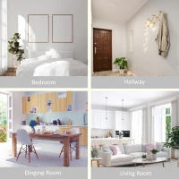 HOMCOM LED Ceiling Light Modern Ceiling Lamp 22W 1500 Lumen Cold White Light Mount Ceiling Lamp for Living Room Bedroom Kitchen Hallway(m-7)