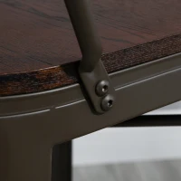 HOMCOM Lot de 4 tabourets de Bar Industriel avec Dossier Repose-Pied Hauteur Assise 76 cm métal café foncé Panneaux Multicouches Imitation Bois chêne foncé(m-13)