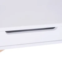 HOMCOM Retro Style Computer Desk Side Console Writing Table Study Workstation 2 Drawers Storage Shelves Home Office Furniture Wood Leg White(m-7)