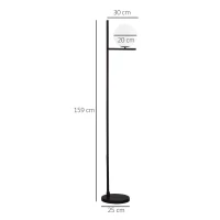 HOMCOM Modern Floor Lamp Metal Frame Sphere Light w/ Pedal Switch, Standing Lamp for Home Office Living Room, 159cm, Black(m-3)