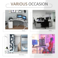 HOMCOM Corner Computer Desk Home Office L-Shaped  Study PC Table Furniture Writing Workstation (White)(m-7)