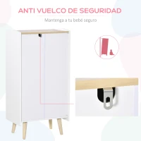 HOMCOM Cómoda Infantil de Madera Cajonera con 5 Cajones para Niños Almacenaje Libros Ropa Juguetes para Dormitorio Habitación de los Niños Sala de Juegos 55x36x108 cm Blanco(m-7)