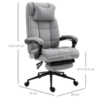 Vinsetto Ergonomic Office Desk Chair Adjustable Height Rolling Swivel w/Armrest Light Grey(m-3)