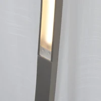 HOMCOM Aluminium Arc Floor Lamp, Futuristic Indoor Standing LED Light Home Ambience w/ Round Base Foot Switch, Living Room Bedroom Office Lounge, Silver Tone(m-9)