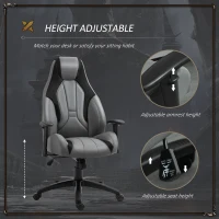 Vinsetto Racing Gaming Chair, Mesh & Faux Leather Computer Chair with High Back, Swivel Wheels, Adjustable Height and Armrest, Charcoal Grey(m-4)