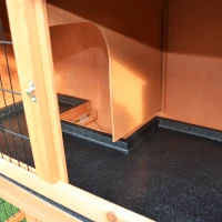 PawHut 2 Tier Rabbit Hutch Guinea Pig Hutch Ferret Cage with Ramp Slide Out Tray for Indoor Outdoor 100.5 x 55 x 101 cm(m-6)