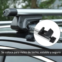 HOMCOM Juego de Barras para Techo Universales tipo Baca Portaequipajes de Aluminio con Cierre para Coche 125cm Ancho(m-7)