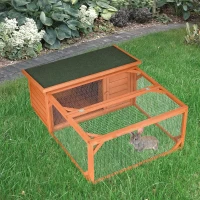 PawHut Guinea Pigs Hutches Off-ground Small Animal Guinea Pig House 125.5 x 100 x 49cm(m-1)