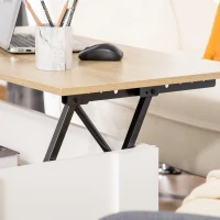 HOMCOM Lift Top Coffee Table with Hidden Storage Compartment, Lift Tabletop Pop-Up Center Table for Living Room(m-8)