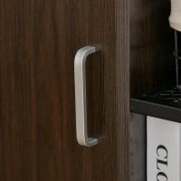 HOMCOM Printer Stand Home Office Mobile Storge File Cabinet Organizer with Castors, Door, Walnut Brown(m-9)