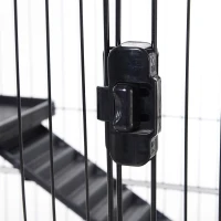 PawHut Metal Wire 3-Tier Small Guinea Pigs Hutches Rabbits Hutches Black/White(m-12)