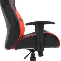 Vinsetto Ergonomic PU Leather Gaming Chair Stylish Red Panel Swivel w/ 5 Wheels Adjustable Height Armrests Home Office Chair Comfortable Black&Red(m-6)