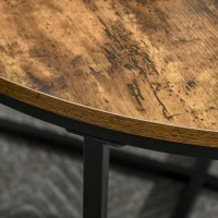 HOMCOM Round Coffee Table, Industrial Side Table with Metal Frame, Large Coffee Tables for Living Room, Bedroom, Rustic Brown(m-7)