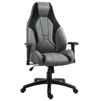 Vinsetto Racing Gaming Chair, Mesh & Faux Leather Computer Chair with High Back, Swivel Wheels, Adjustable Height and Armrest, Charcoal Grey(m-1)