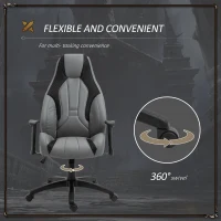 Vinsetto Racing Gaming Chair, Mesh & Faux Leather Computer Chair with High Back, Swivel Wheels, Adjustable Height and Armrest, Charcoal Grey(m-6)