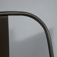 HOMCOM Lot de 4 tabourets de Bar Industriel avec Dossier Repose-Pied Hauteur Assise 76 cm métal café foncé Panneaux Multicouches Imitation Bois chêne foncé(m-11)