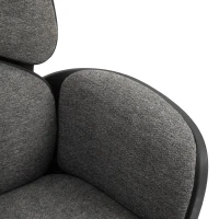 Vinsetto Modern Office Chair Ergonomic Thick Padding High Back Armrests Height Adjustable Rocking w/ 5 Wheels Swivel Home Office Grey White(m-9)