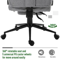 Vinsetto Ergonomic Office Desk Chair Adjustable Height Rolling Swivel w/Armrest Light Grey(m-6)
