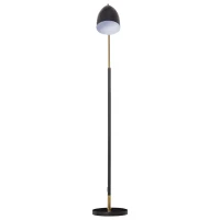 HOMCOM Arc Floor Lamp, Standing Reading Light, with Adjustable Lampshade, and Round Base for Living Room, Office, Bedroom, 160cm, Black Gold(m-12)