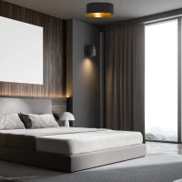 HOMCOM LED Ceiling Light Modern Ceiling Lamp 22W 1500 Lumen Cold White Light Mount Ceiling Lamp for Living Room Bedroom Kitchen Hallway(m-10)