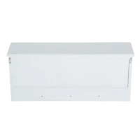 HOMCOM Entryway Coat Rack Wall Mounted Shelf w/Wicker Basket and Hooks (3 Baskets, White)(m-9)