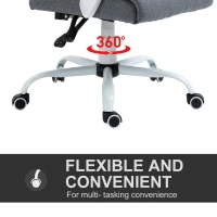 Vinsetto Office Chair w/ Massage Pillow Executive Reclining Ergonomic USB Power Adjustable Height 360° Swivel Base Grey(m-7)