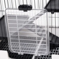 PawHut Metal Wire 3-Tier Small Guinea Pigs Hutches Rabbits Hutches Black/White(m-10)