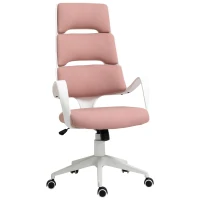 Vinsetto High Back Office Chair Work Executive 360 Swivel w/ 5 Castor Wheels Foam Padding Ergonomic Wide Arms Pink(m-11)