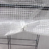 Outsunny Estufa de Jardim 143x143x195cm Estufa de Aço com 2 Prateleiras Porta e 2 Janelas Enroláveis para Cultivo de Plantas Vasos de Flores Pátio Exterior Branco(m-8)