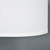 HOMCOM Floor Lamp, Modern Standing Light with Linen Lampshade, Round Base for Living Room, Bedroom, Dining Room, 153cm, Gold and White(m-8)