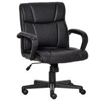 Vinsetto Executive Office Chair Swivel PU Leather Ergonomic Chair for Home, with Arm, Adjustable Height, Black(m-1)