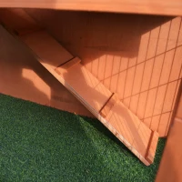 PawHut 2 Tier Rabbit Hutch Guinea Pig Hutch Ferret Cage with Ramp Slide Out Tray for Indoor Outdoor 100.5 x 55 x 101 cm(m-7)